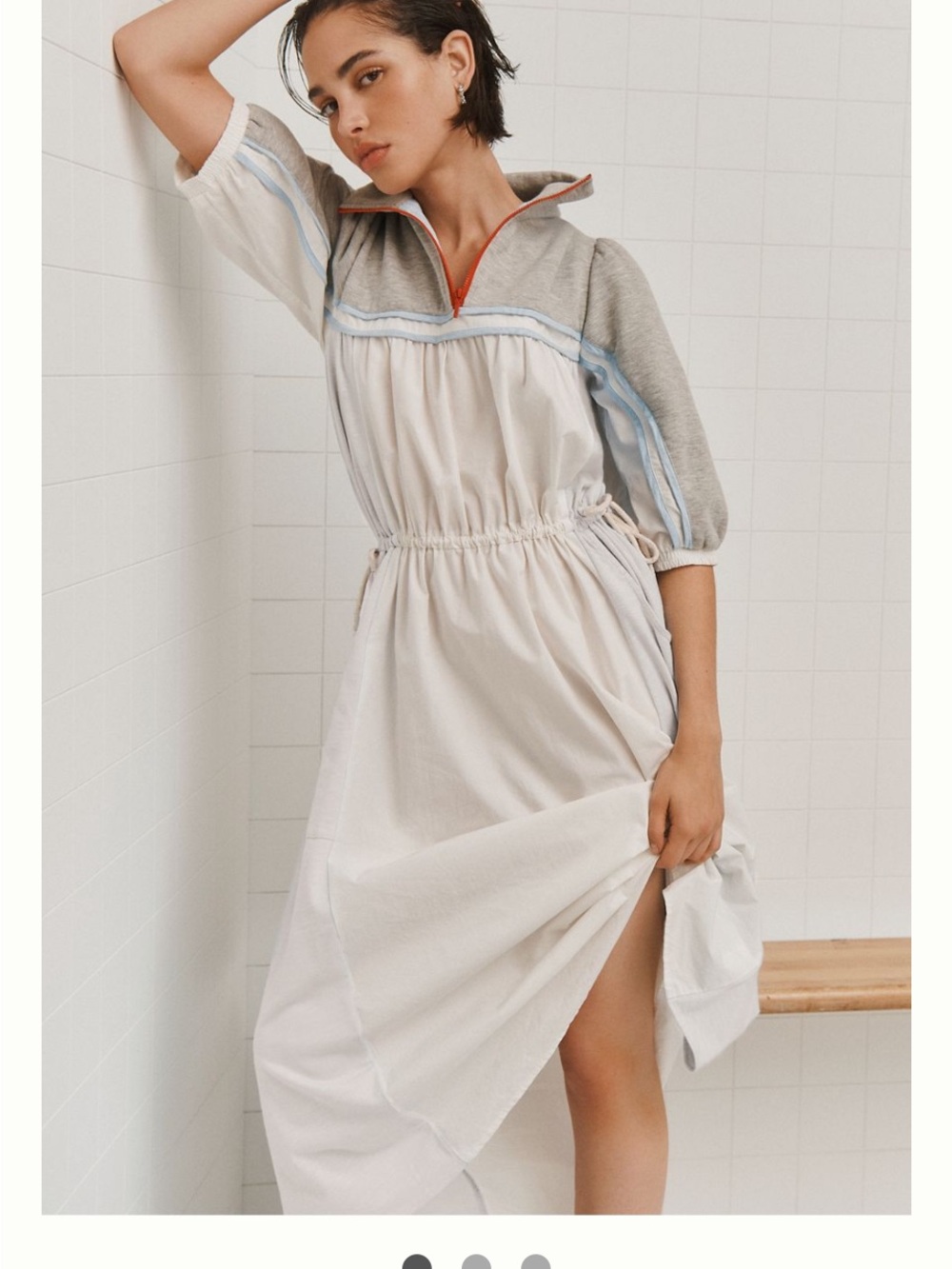 Daily Practice Amplitude Drawstring Midi Dress Anthropologie